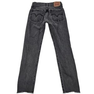 Levi's 501 S Skinny Jeans Womens 26 Gray Good Raw Hem Button Fly High Rise